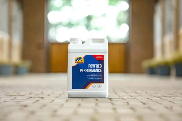 Suplement witaminowy dostarczający energii koniom sportowym Cavalor Pow’Red Performance