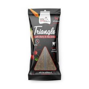 Trójkąt do żucia dla psa Syta Micha - Struś z wiśnią i nasionami chia