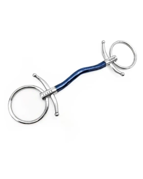 Wędzidło zwykłe z krótkimi wąsami FAGER Simon Titanium - sztanga z portem językowym