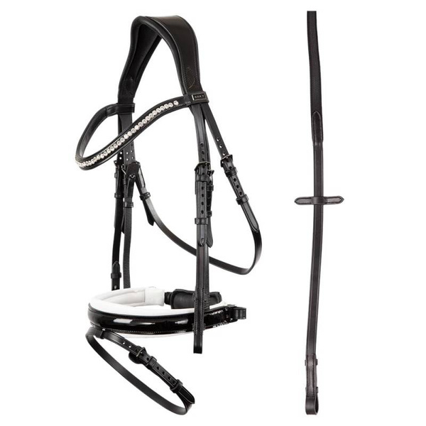 Ogłowie anatomiczne z lakierowanym nachrapnikiem szwedzkim ANKY®