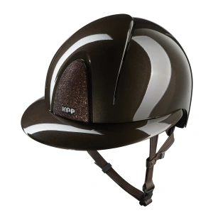 Kask jeździecki z szerokim daszkiem KEP Italia Smart Nova Polish Brown Star Brown