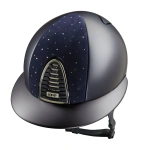 Kask jeździecki z szerokim daszkiem KEP Italia Cromo 2.0 Textile Blue Goccia