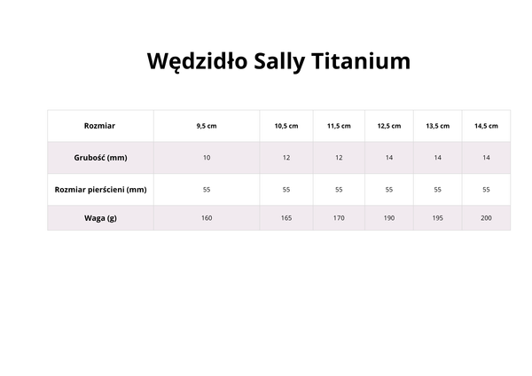 Wędzidło zwykłe z krótkimi wąsami FAGER Sally Titanium - podwójnie łamane z rollerem