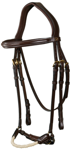 Ogłowie ze sznurkowym nachrapnikiem hanowerskim Dy'on D Collection DYAAAG