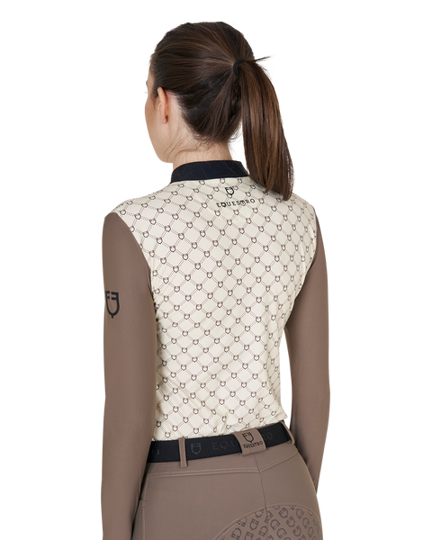 Bluzka techniczna z długim rękawem Equestro Monogram