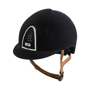 Kask jeździecki KEP Italia Cromo 2.0 Black/Beige Velvet Swarovski Frame