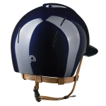 Kask jeździecki z szerokim daszkiem KEP Italia Smart Nova Polish Blue/Beige Star Silver