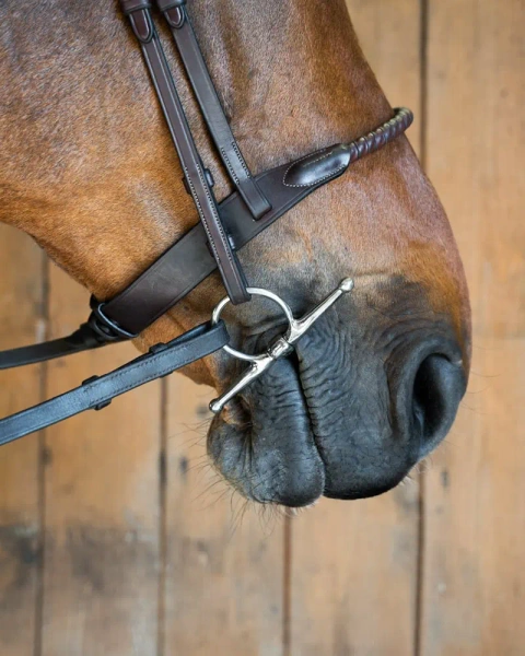 Wędzidło z wąsami FAGER Julia Sweet Iron - podwójnie łamane