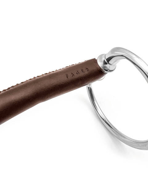 Wędzidło oliwkowe FAGER Adam - skórzana sztanga