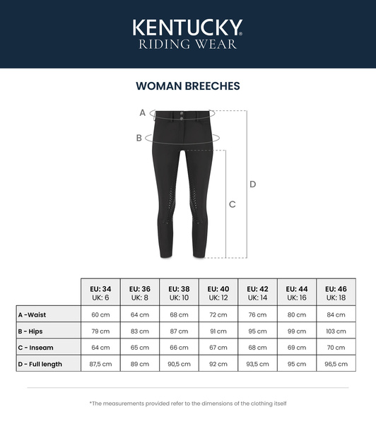 Damskie bryczesy jeździeckie z kolanowym lejem silikonowym Kentucky Ridingwear Miami