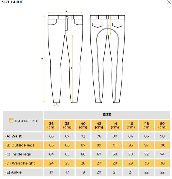 Bryczesy z pełnym lejem silikonowym Equestro