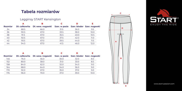 Legginsy z pełnym lejem silikonowym START Kensington
