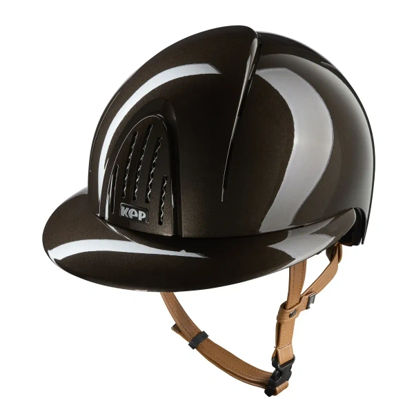 Kask jeździecki z szerokim daszkiem KEP Italia Smart Nova Polish Brown/Beige