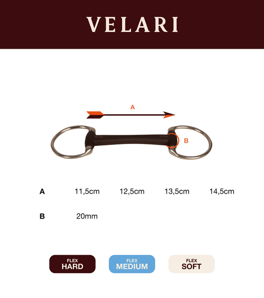 Wędzidło oliwkowe Velari - prosta sztanga Medium