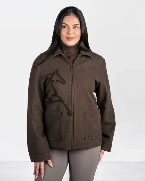 Damska kurtka jeździecka w stylu Harrington z wełnianą strukturą Fager Frida Harrington Jacket