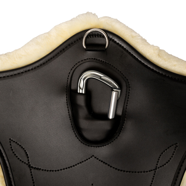 Popręg skokowy z fartuchem i futrem syntetycznym Kentucky Horsewear Sheepskin Anatomic Stud Girth