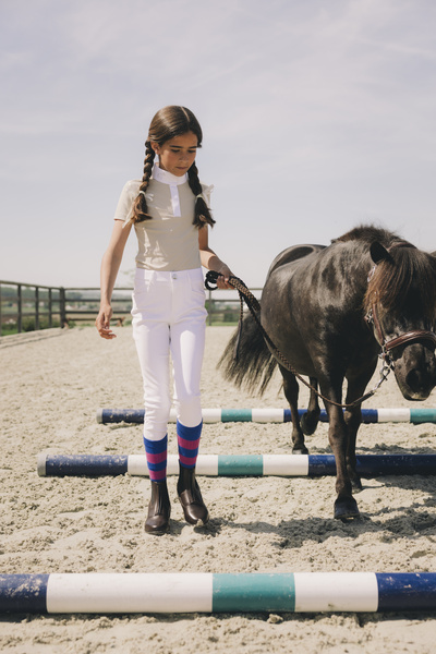 Dziewczęce bryczesy jeździeckie z kolanowym lejem silikonowym Kentucky Ridingwear Miami City