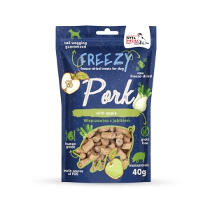 Liofilizowane smaczki dla psa z wieprzowiną, jabłkiem i koprem włoskim Syta Micha FREEZY