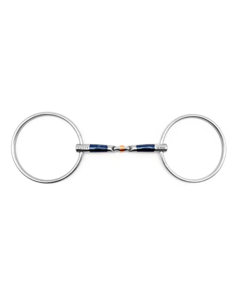 Wędzidło zwykłe z dużymi kółkami FAGER John Sweet Iron - podwójnie łamane