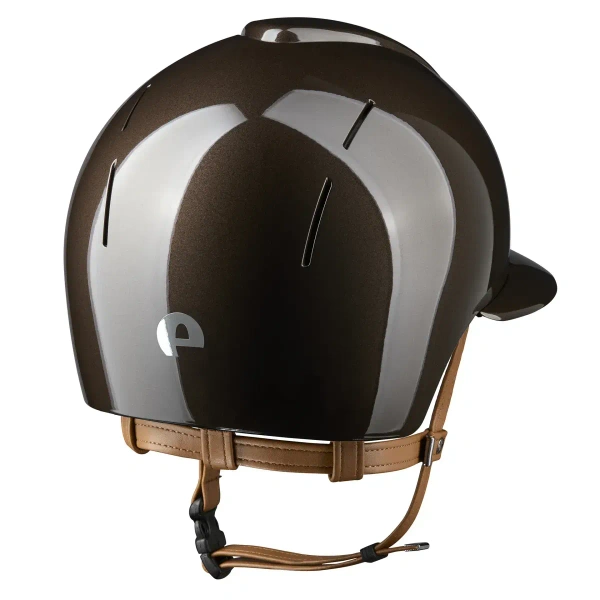 Kask jeździecki z szerokim daszkiem KEP Italia Smart Nova Polish Brown/Beige