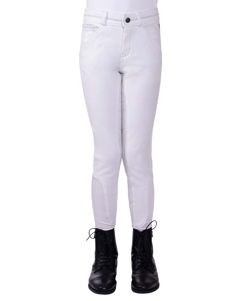 Bryczesy konkursowe z pełnym lejem silikonowym QHP Carrie Junior