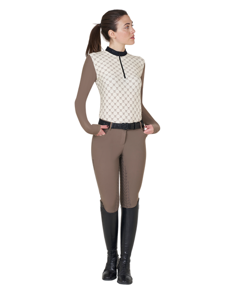 Bluzka techniczna z długim rękawem Equestro Monogram