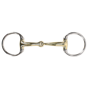 Wędzidło oliwkowe QHP Argentan - pojedynczo łamane