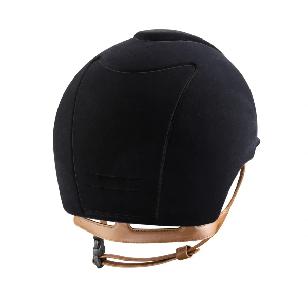Kask jeździecki z szerokim daszkiem KEP Italia Cromo 2.0 Black/Beige Velvet Crystal Frame