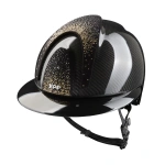 Kask jeździecki z szerokim daszkiem KEP Italia E-Light Carbon Polish 3 Nebula Gold