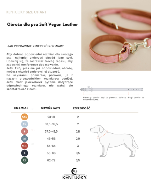 Obroża dla psa Kentucky Dogwear Soft Vegan Leather