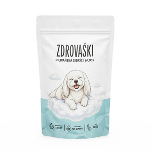 Suplement wspierający zdrową skórę i lśniącą sierść psa Pokusa Zdrovaśki