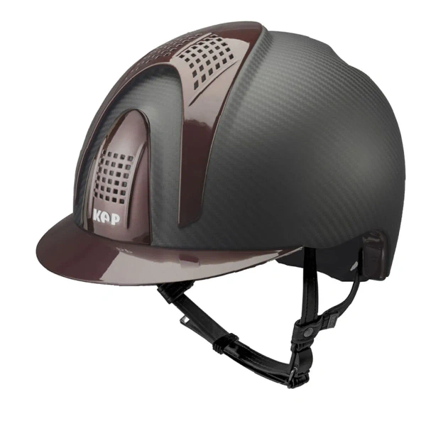 Kask jeździecki KEP Italia E-Light Carbon Matt 3 Bordeaux Inserts
