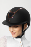Kask jeździecki z szerokim daszkiem Quantinum Eclipse  Rosegold