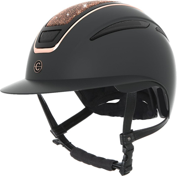 Kask jeździecki z szerokim daszkiem Covalliero Elite Polo Rosegold