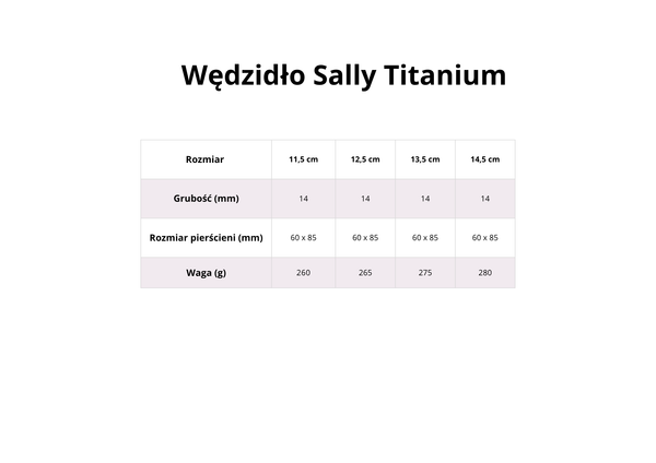 Wędzidło D-ring FAGER Sally Titanium - podwójnie łamane z rollerem