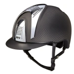 Kask jeździecki KEP Italia E-Light Carbon Polish Black 3 Inserts Silver