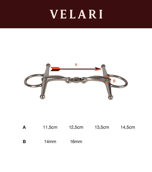 Wędzidło z wąsami Velari Stainless Steel - podwójnie łamane