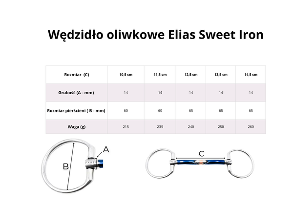 Wędzidło oliwkowe FAGER Elias - pojedynczo łamane