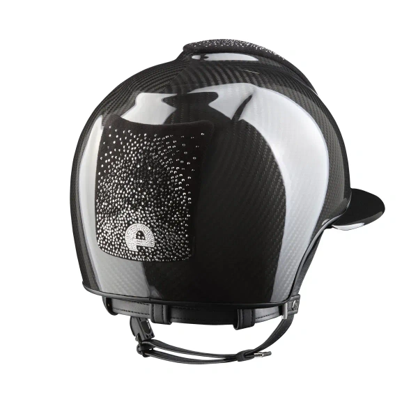 Kask jeździecki z szerokim daszkiem KEP Italia E-Light Carbon Polish 3 Nebula Silver