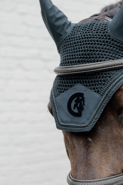 Ogłowie z nachrapnikiem angielskim kombinowanym z paskiem krzyżowym Dy'on D Collection Plaited DYAOAK