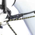 Czarna wodza skórzano-sznurkowa Kavalkade