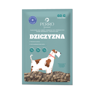 Karma sucha tłoczona na zimno dla psów dorosłych średnich i dużych ras Perro - Dziczyzna Próbka 60g