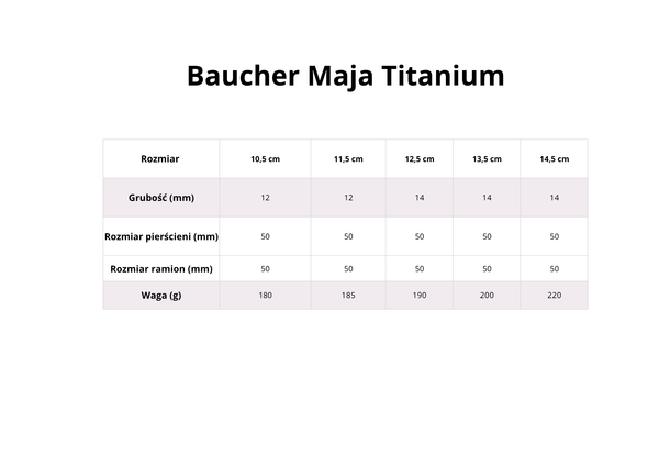 Baucher FAGER Maja Titanium - podwójnie łamany