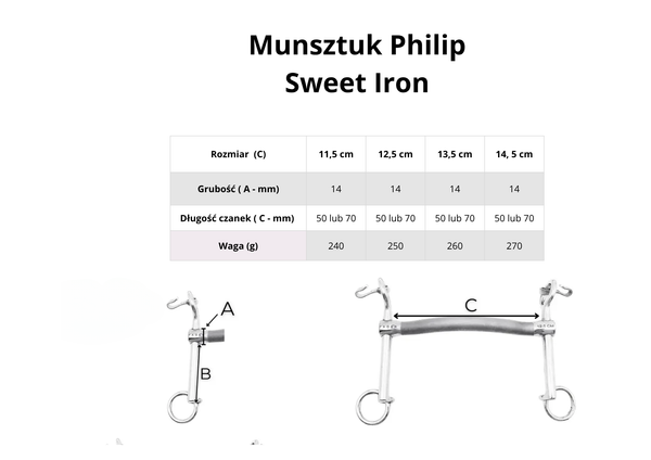 Munsztuk FAGER Philip Sweet Iron - sztanga z portem językowym