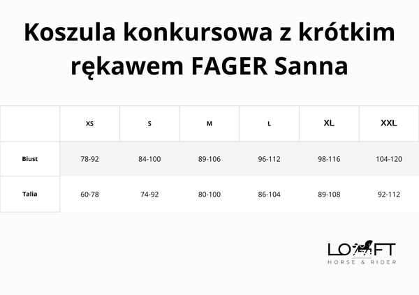 Koszula konkursowa z krótkim rękawem FAGER Sanna