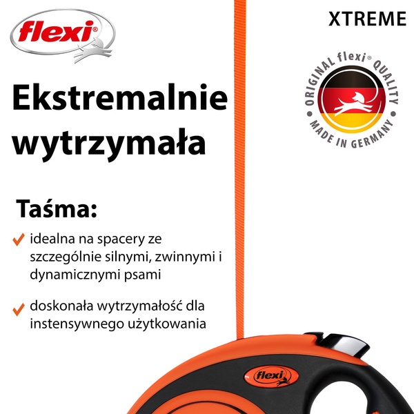 Smycz automatyczna z amortyzatorem dla psa Flexi Xtreme