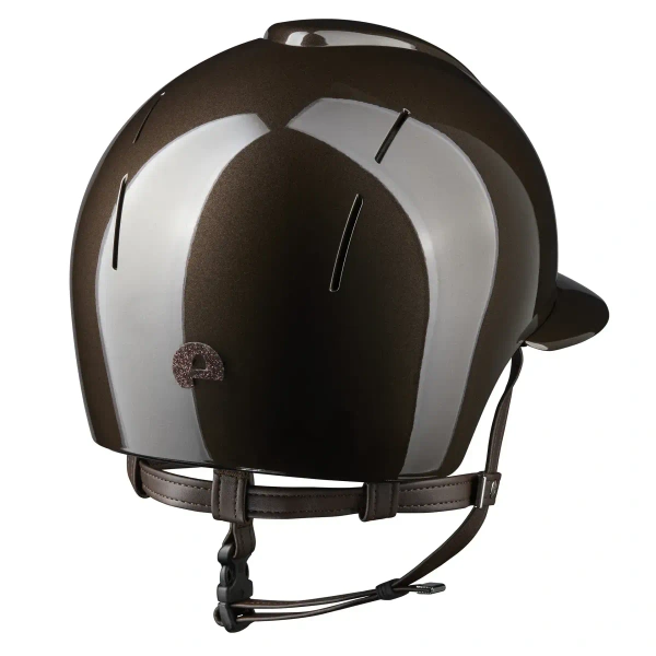 Kask jeździecki z szerokim daszkiem KEP Italia Smart Nova Polish Brown Star Brown