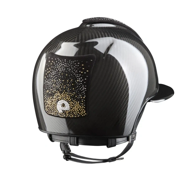 Kask jeździecki z szerokim daszkiem KEP Italia E-Light Carbon Polish 3 Nebula Gold