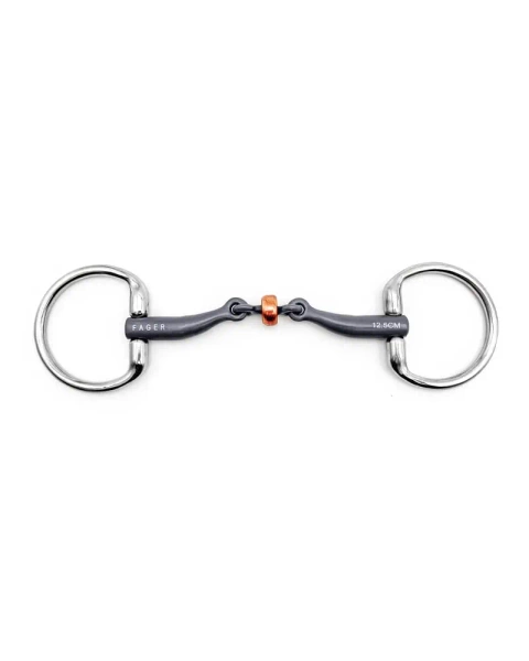 Wędzidło oliwkowe FAGER Stephanie Titanium Bradoon - podwójnie łamane