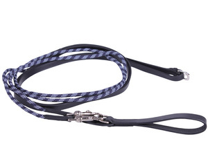 Czarna wodza skórzano-sznurkowa QHP Luxury